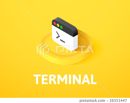 Terminal isometric icon, isolated on color Terminal isometric icon, isolated on color 38351447