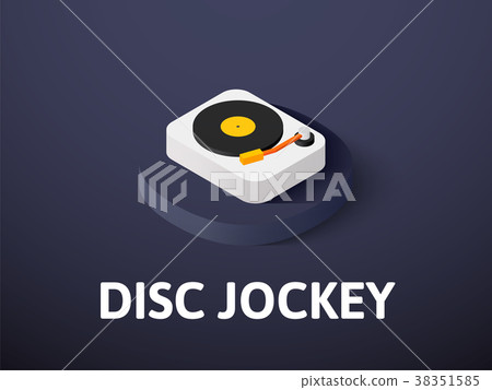 Disc Isometric Icon Disc Jockey isometric icon, isolated on color - Stock Illustration ...