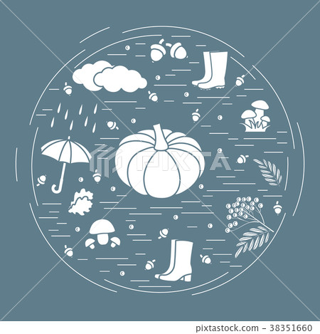 different autumn seasonal symbols 38351660