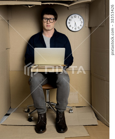 Depressed manager is laboring in office overtime 38353426