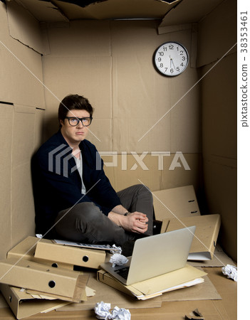 Frustrated employee is feeling fatigue at his job 38353461