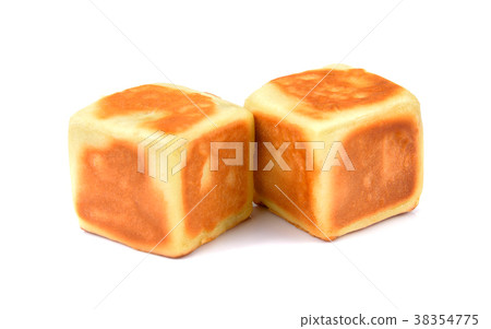 square chinese mooncake on white background square chinese mooncake on white background 38354775