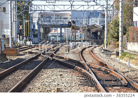 Sayamagaoka Station seen from the railroad crossing near Seibu Railway Sayamagaoka Station 38355224