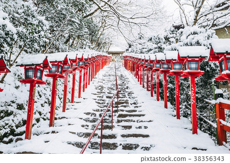 Kyoto Kifune Shrine In Winter Stock Photo