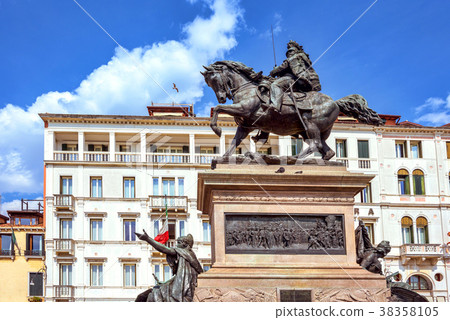 Daylight view from bottom to Equestrian Statue 38358105