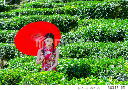 Asian woman wearing traditional Chinese dress 38358465