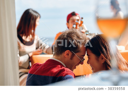 Seaside party couple lover share house Seaside party couple lover share house 38359358