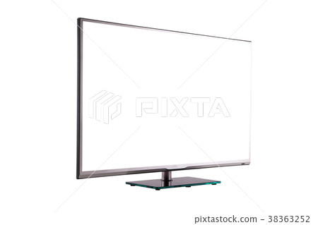 modern thin plasma LCD TV on a silver black glass modern thin plasma LCD TV on a silver black glass 38363252
