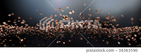3d of realistic falling coffee beans 3d of realistic falling coffee beans 38363590