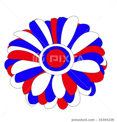 a flower painted in the colors of the Russian flag a flower painted in the colors of the Russian flag 38364206