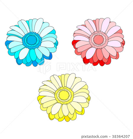vector set of three flowers isolated 38364207