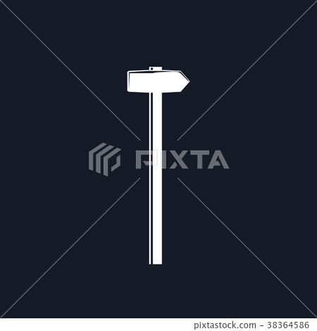 Silhouette Hammer on aBlack Background 38364586