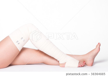 ankle woman on a white background dragged elastic ankle woman on a white background dragged elastic 38364885