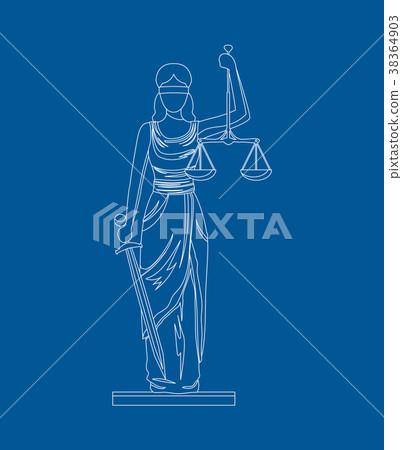 Statue of Femida. Vector Statue of Femida. Vector 38364903