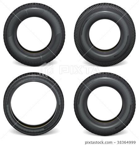 Vector Car Tires Side View 38364999