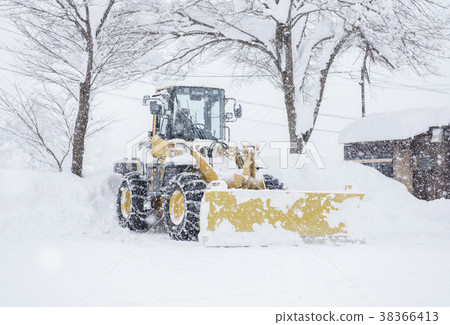 除雪工作除雪車冷波 照片素材 圖片 圖庫