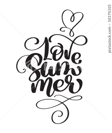 Hand drawn Love Summer lettering vector logo Hand drawn Love Summer lettering vector logo 38370105