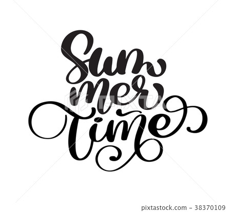 Hand drawn Summer time lettering vector logo Hand drawn Summer time lettering vector logo 38370109