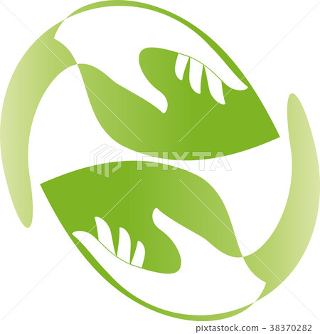 Hands Leaves Plants Spa Massage Logo Stock Illustration