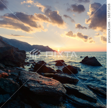 Picturesque seascape on beauty seacost. Picturesque seascape on beauty seacost. 38371816