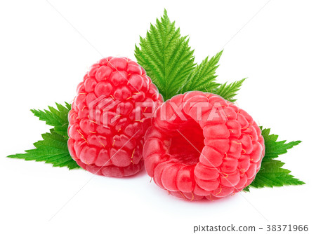 Two ripe raspberries isolated Two ripe raspberries isolated 38371966