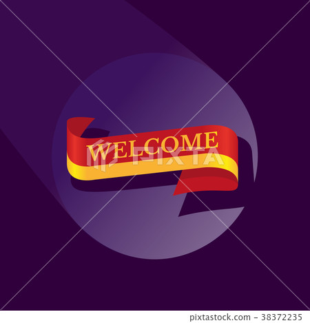 Welcome ribbon icon 38372235
