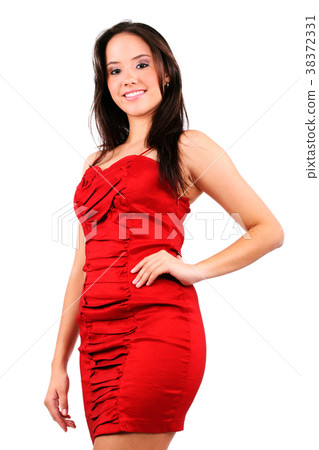lovely girl in red dress isolated lovely girl in red dress isolated 38372331