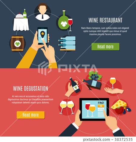Wine Banners Set 38372535