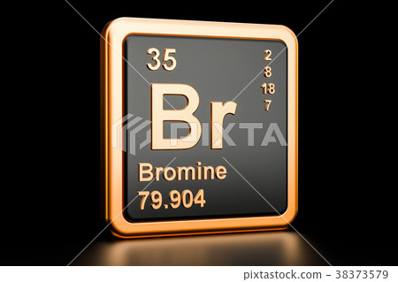 Bromine Br chemical element. 3D rendering Bromine Br chemical element. 3D rendering 38373579