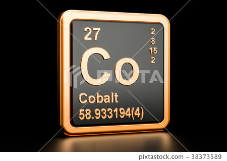 Cobalt Co chemical element. 3D rendering 38373589