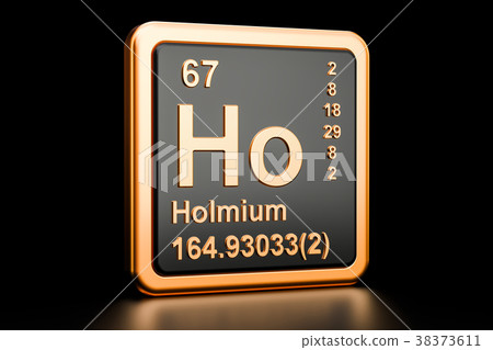 Holmium Ho chemical element. 3D rendering 38373611