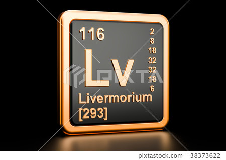Livermorium Lv chemical element. 3D rendering 38373622