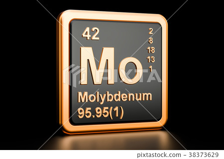 Molybdenum Mo chemical element. 3D rendering Molybdenum Mo chemical element. 3D rendering 38373629