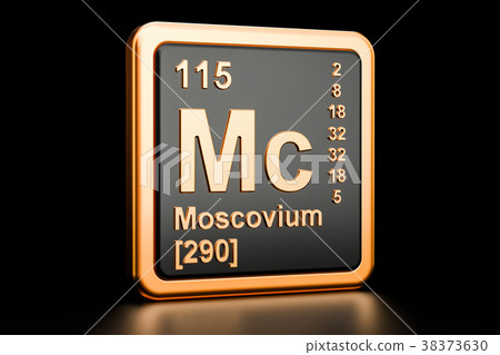 Moscovium Mc chemical element. 3D rendering 38373630