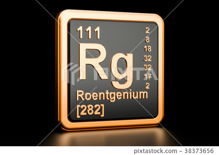 Roentgenium Rg chemical element. 3D rendering 38373656