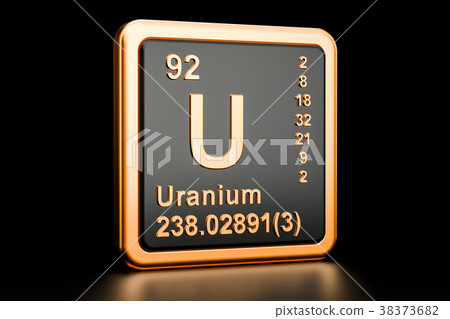 Uranium U chemical element. 3D rendering 38373682