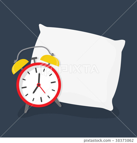 Alarm Clock Sleeping On Pillow Stock Illustration 38373862 Pixta