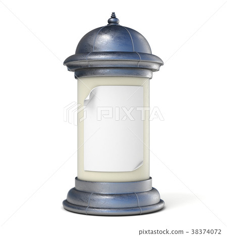 Blank advertising column. 3D Blank advertising column. 3D 38374072