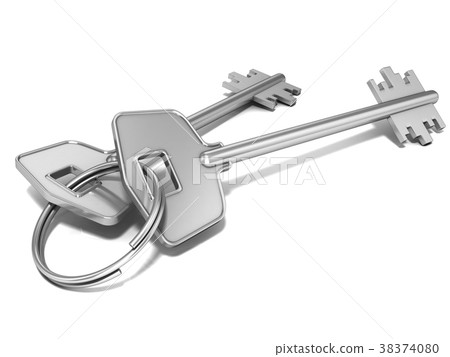 Door keys isolated on white Door keys isolated on white 38374080