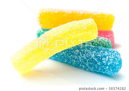 traditional acidulated candies on white background 38374282