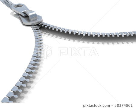 Zipper. Side view. 3D Zipper. Side view. 3D 38374861