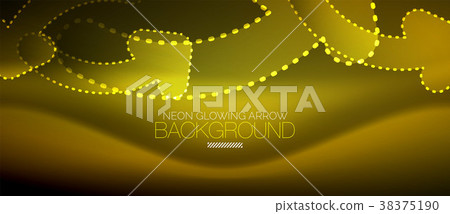 Neon techno arrow, digital abstract background Neon techno arrow, digital abstract background 38375190