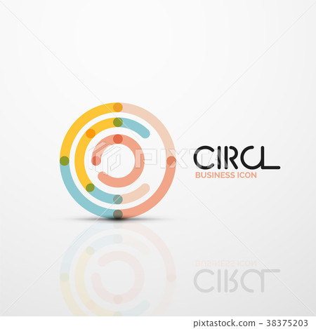 Abstract swirl lines symbol, circle logo icon Abstract swirl lines symbol, circle logo icon 38375203
