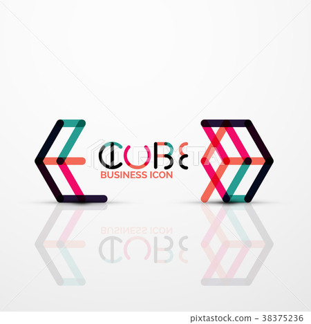 Cube idea concept logo, line 38375236