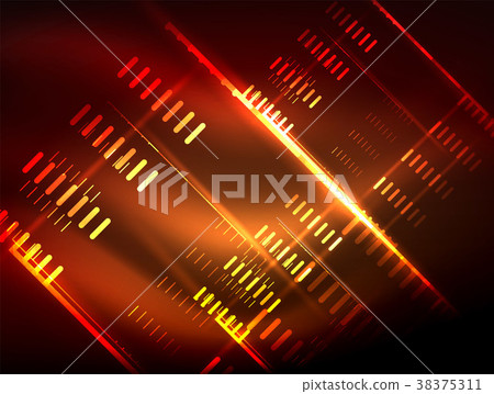 Futuristic neon lights on dark background, digital 38375311