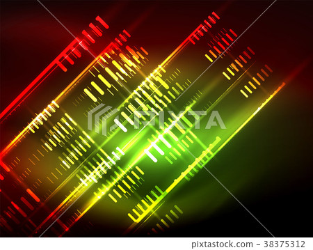 Futuristic neon lights on dark background, digital Futuristic neon lights on dark background, digital 38375312