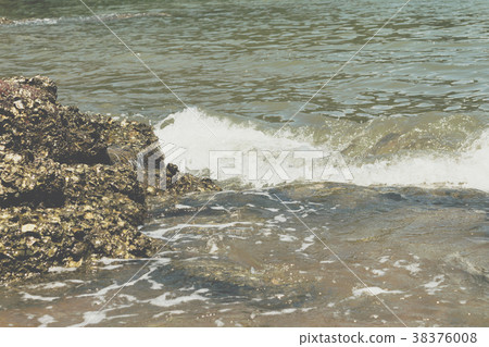Landscape of beach and sea with reef rock beach 38376008