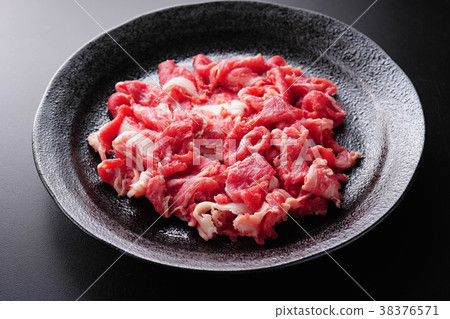 黑毛和牛牛肉切碎了 38376571