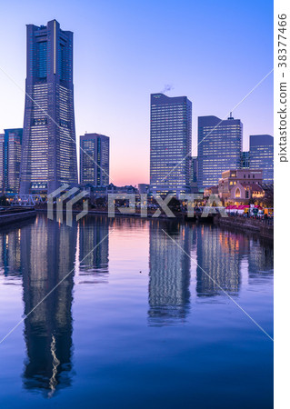 "Kanagawa Prefecture" Yokohama Minatomirai, whole building light up night view "Kanagawa Prefecture" Yokohama Minatomirai, whole building light up night view 38377466