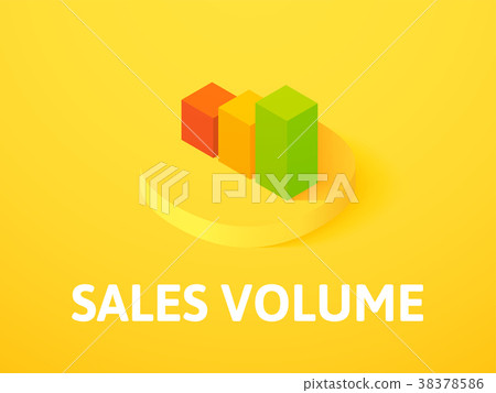 Sales volume isometric icon, isolated on color 38378586